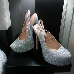 Silver High heel shoe